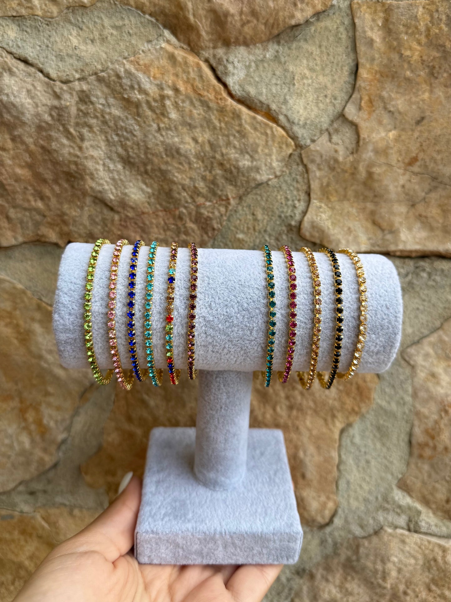 Bracciale tennis base oro